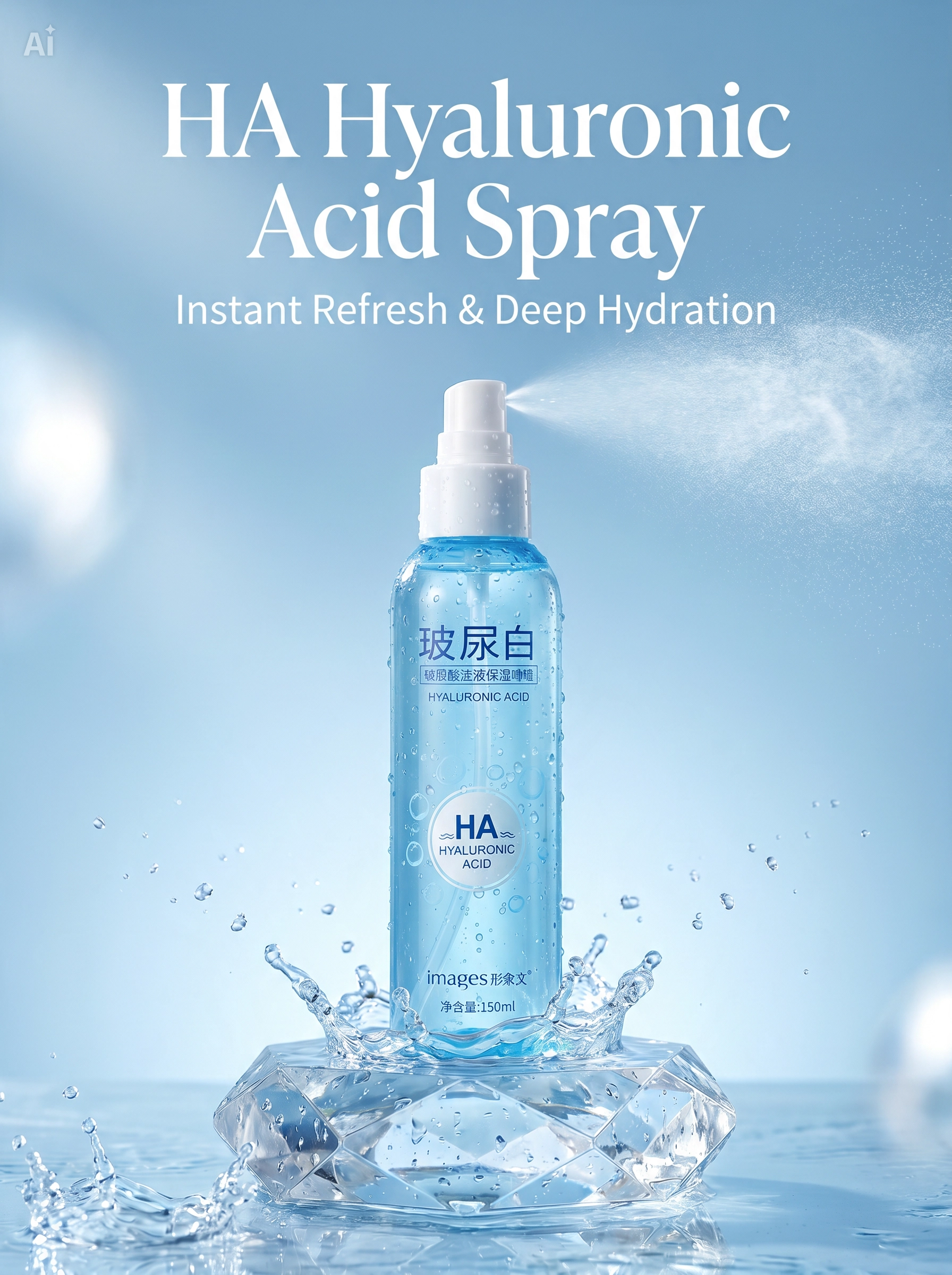 Hyaluronic Acid Hydrating Spray Facial Toner 150ml